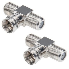 Coaxial Cable Splitter, TV Splitter 2 in 1 Out 2-Pack F Type RG6 Male to 2 F …