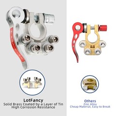 4PCS Car Battery Terminal Connectors Quick Release Disconnect Positive Negative