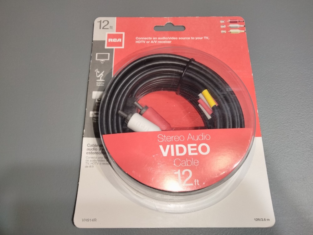 BRAND NEW RCA VH914R RCA Stereo Audio Video Composite Cable 12′