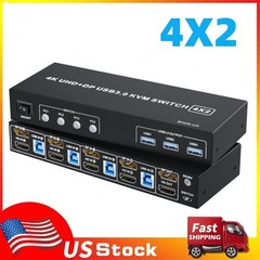 4X2 USB 3.0 UHD HDMI 2.0 Monitor USB 3.0 HDMI Displayport KVM Switch Box 4K@60Hz