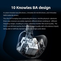 FiiO FA19 10 Knowles Balanced Armature In-Ear Earphone with Pure Silver Cable