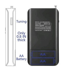 Pocket AM FM Radio Auto-Search Emergency Receiver Battery Operated Portable