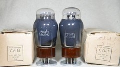 Matched Pair Mullard ECC32/CV181 Smoke Glass Brown Base Made in UK in 1949/1955