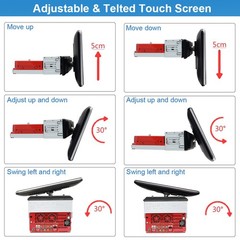 Android Auto Single 1 DIN 10.1″ Car Stereo GPS Radio Floating QLED Screen+Camera