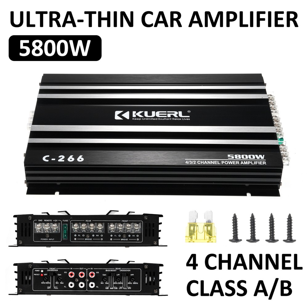 5800W Watt 4 Channel Car Truck Amplifier Stereo Audio Amp Speaker System I6Z3