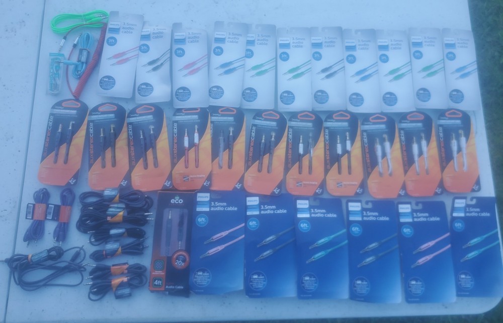 50 pc lot 3.5mm Male to Male Cable 3ft 6ft Lot Stereo Audio Aux 1/8″