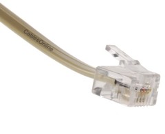 25ft RJ11 6P4C Plug to 4-Spade Lugs Beige Telephone Cable, CablesOnline T-1S25