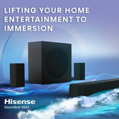 Hisense 5.1 Ch Soundbar R652 440W Rear Surround Speakers 6.5” Wireless Subwoofer