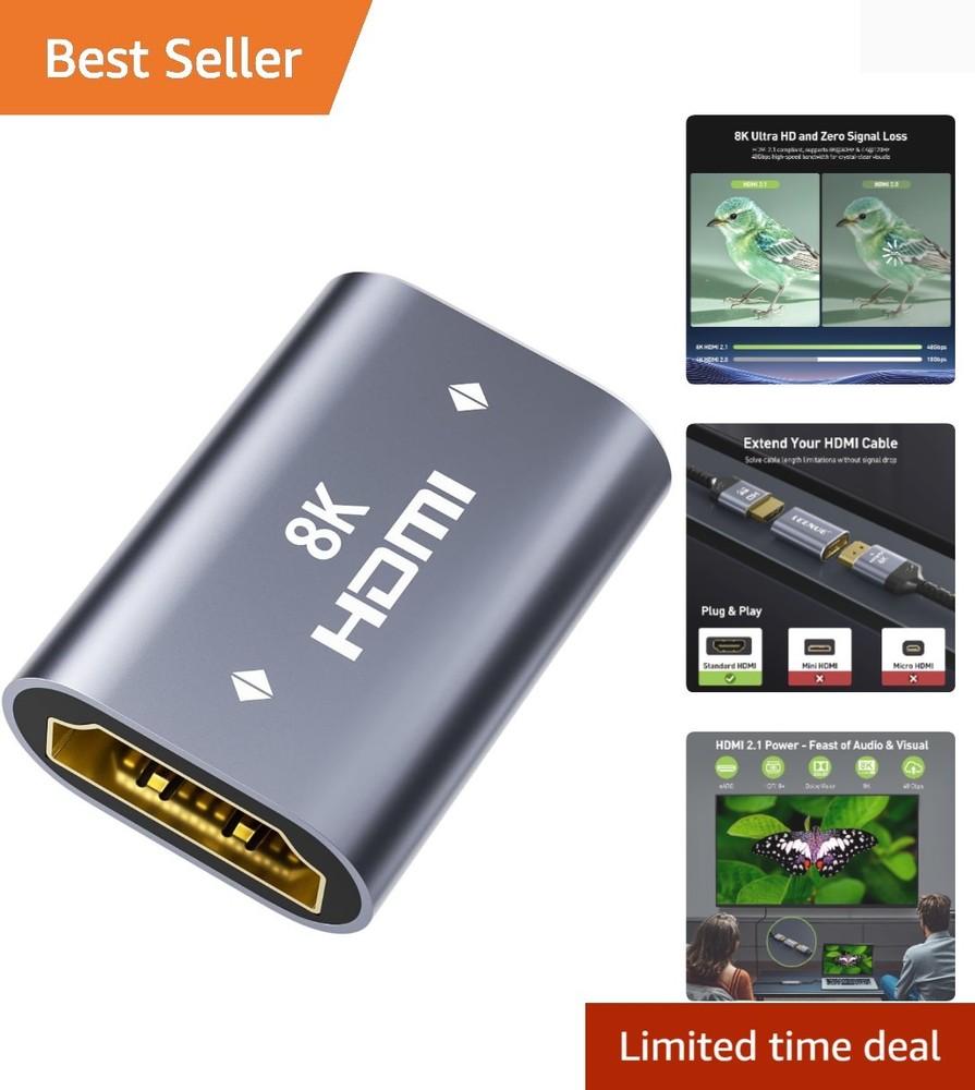 24K Gold-Plated HDMI Coupler – 8K Ready for Ultimate Visual Experience