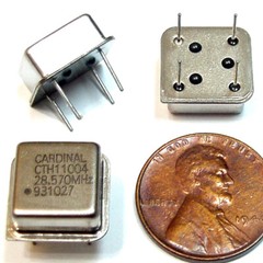 (5) 28.570 MHz Miniature “Half-Can” 5 VDC 10M QRP Oscillators ** USA SELLER **