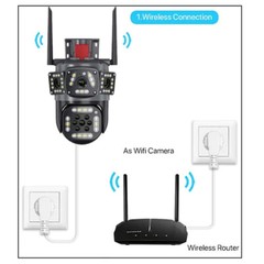 2PCS Camara De Seguridad 4K Wifi Inalambricas Para Exterior Con Vision Nocturna