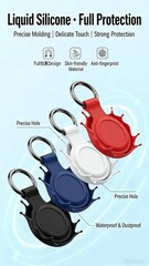 [4 Pack Family Set] Case Compatible with AirTag Holder Black/White/Blue/Red