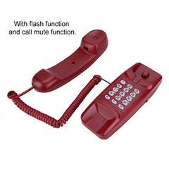 Corded Home Phone, Wall Mount Telephone, Extension Phone with Last Red