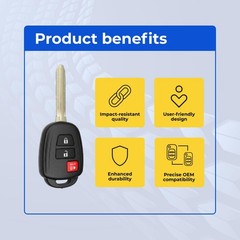 Replacement Keyless Remote Head Key Fob for Toyota RAV4 2014 FCC GQ4-52T 2pc