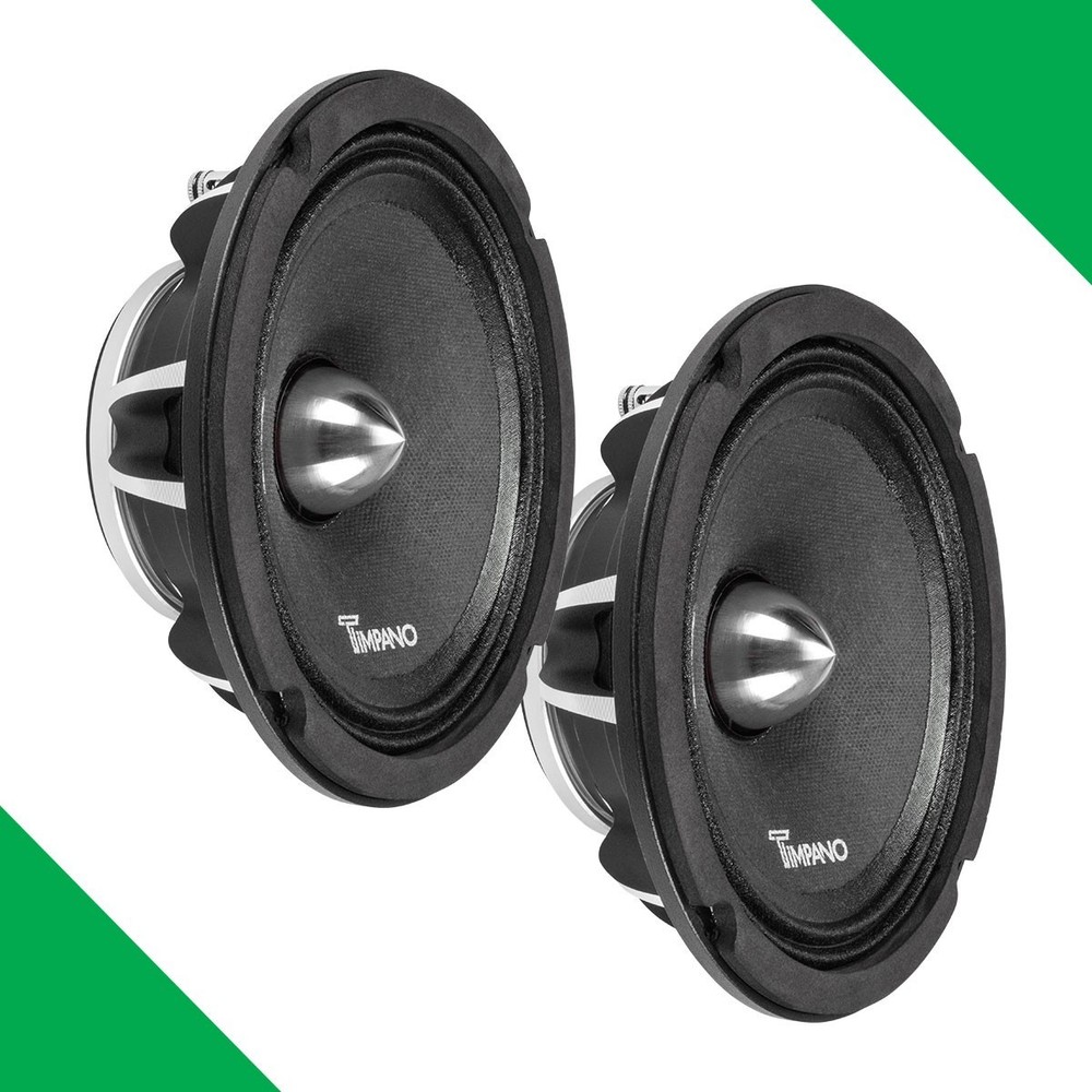 (2) 6.5″ MIDRANGE TIMPANO 600W TPT-NEO6-4 BULLET 4OHM NEODYMIUM CAR SPEAKER PAIR
