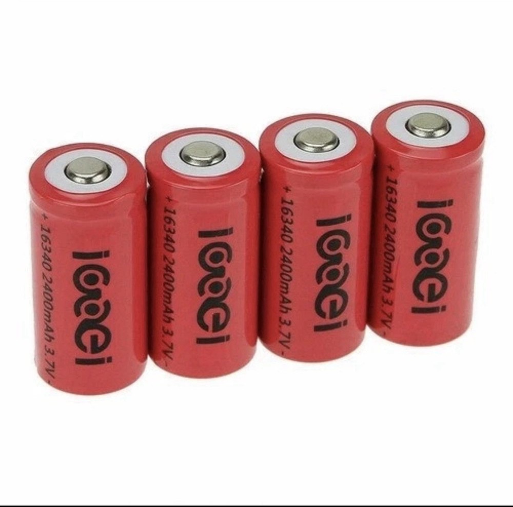 Rechargeable 4 X 2400mAh Li-ion CR123A 16340 Batteries 3.7v Lithium Li-ion