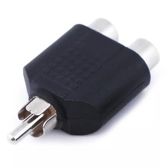 Audio Connectors Adapter Plug RCA Y Splitter AV Audio Converter 1Male to 2Female