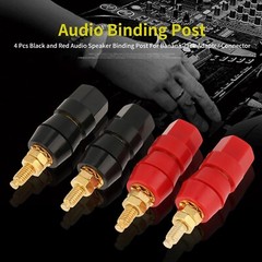 4X Gold Plated Audio Speaker Terminal 4mm Binding Post Banana Jack Plug Adapter