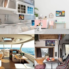 Sylvox 15.6″ Mini TV 12Volt TV 90° Flip Down ±45° Rotatable 1080P Kitchen Yacht