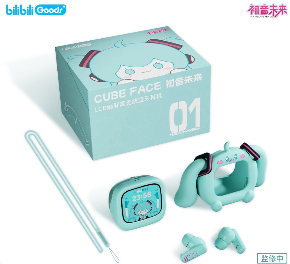 Anime Miku LCD Bluetooth Headphones Touch Screen Android Hatsune Earbuds New