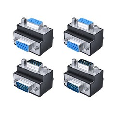 VGA Adapter – SVGA D-Sub 15 Pin, M/F, 90° Right Angle Connector for Monitors