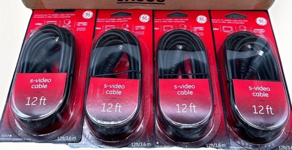 S-Video Cable For Tv, Satellite/Cable DVD/DVR/AV Receiver 12’ Box Of 16 {G2}