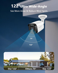 5MP Wired Security Camera System, 90 Days Storage, 4 Cameras, No Fees