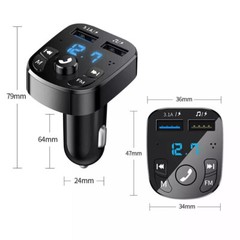 Car Wireless FM Transmitter Adapter Bluetooth 5.0 2USB PD Charger AUX Hands-Free