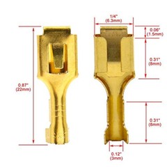 1/4 Inch (6.3Mm) Female Spade Quick Splice Crimp Terminals Crimp Connector 50pcs