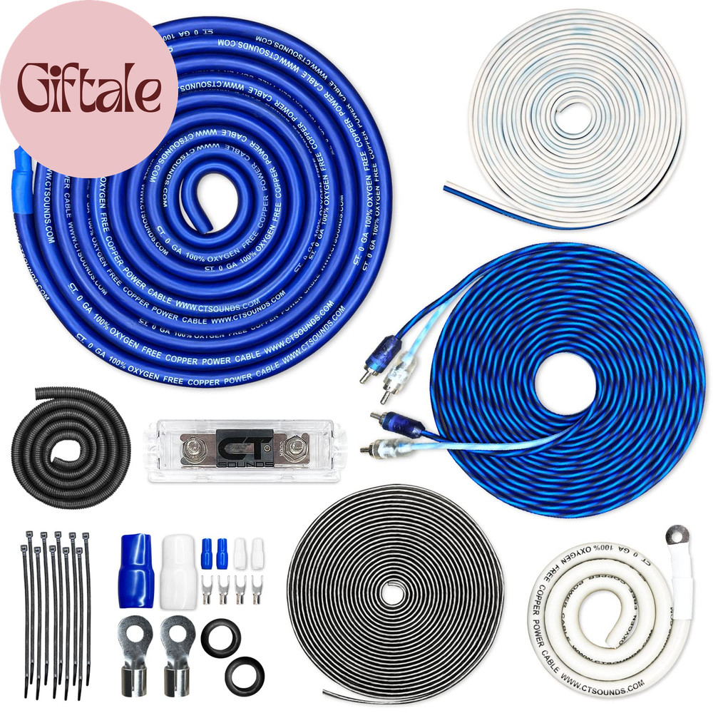 1/0 Gauge OFC Complete Amp Wiring Install Kit, AMPKIT-0GA-ELITE