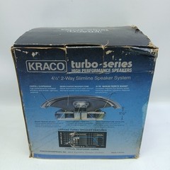 2 NOS Kraco Turbo-Series 4-1/2″ 2-Way Slimline Speakers 40 Watt Model THP-544B