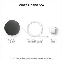 Google Home Smart Speaker with Gemini Voice Assistant, 360-Degree Sound,