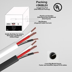 16AWG Speaker Wire 16 Gauge Oxygen-Free OFC UL CL2/3 Rated Cable 500FT 2/16 4/16