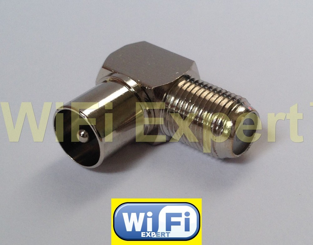 Right Angle DVB TV PAL Male Plug to F Type TV Female Jack RF adapter connector
