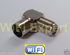 Right Angle DVB TV PAL Male Plug to F Type TV Female Jack RF adapter connector