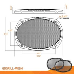 2x PRV Audio 69GRILL-MESH 6×9″ Steel Mesh Speakers Grill Cover Protector Black