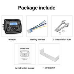 MARINE STEREO WATERTIGHT BOAT AM FM RADIO BLUETOOTH MULTIMEDIA SYSTEM