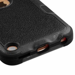 For iPod Touch 6th Gen – HARD & SOFT RUBBER HIGH IMPACT ARMOR CASE BLACK HYBRID