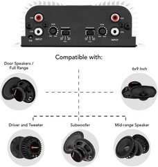 TS 400×4 400W RMS 4 Channel Class D Car Audio Amp RCA Bridged