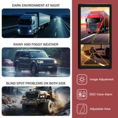 10.36 AHD BSD Truck Side View Vertical Touch Screen DVR Monitor For Truck Bus