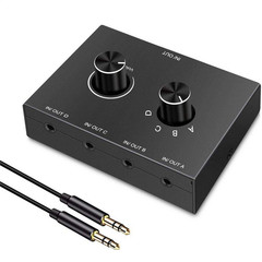 4 Port Audio Switch Stereo Audio Switcher Splitter 4 In 1 Out / 4 In 1 Out NEW