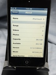 Apple iPod Touch 4th Gen 32GB Black MC544LL/A A1367 iOS 6.1.6 Factory Reset Test