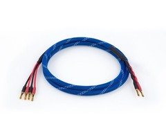 Canare 4S11 Bi-Wire Speaker Cable Single, Blue Flex Braided 2 to 4 BFA Banana.