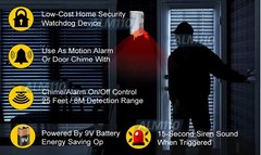 Portable Alarm System With PIR Motion Sensor With 90dB Alarm Siren Sound