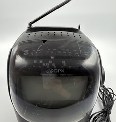 GPX Mini CRT TV 5″ Portable B&W Retro Gray TVP2CT Works! See Video!