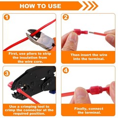 112PCS Nylon Spade Connector Kit 22-10AWG Quick Disconnect Wire Spade Connectors