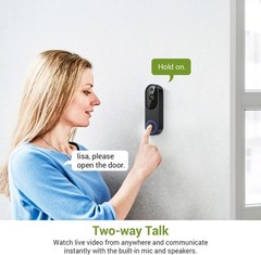 Video Doorbell 1080p HD Camera WI-FI Night Vision Motion Detection Wireless