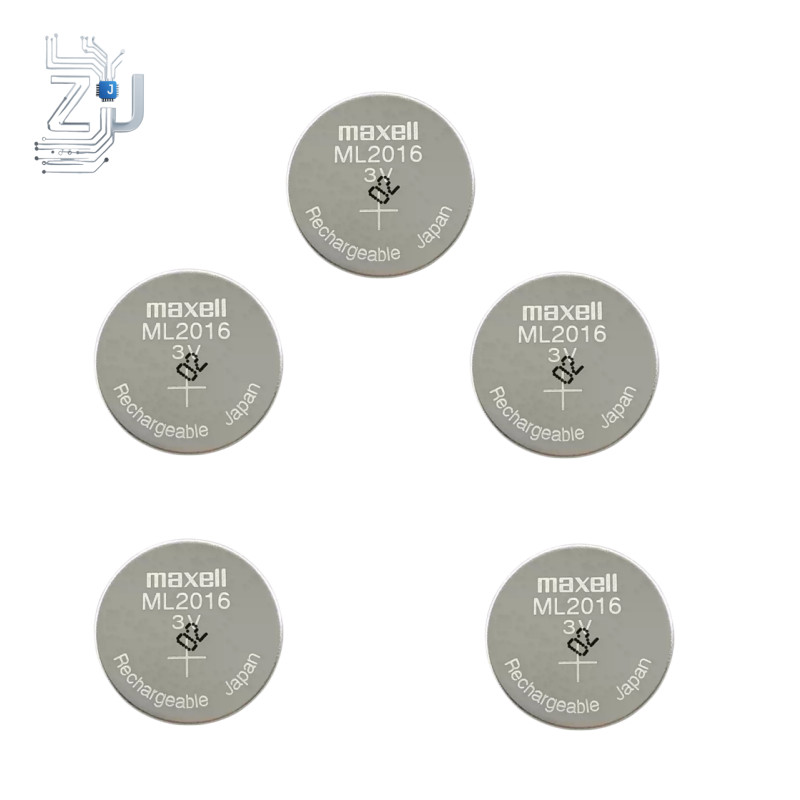 ML2016 Maxell 3V Rechargeable Button Battery for Watch, Laptop, Clock, Spare 5PC