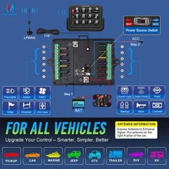 4/6/8/12 Gang Wireless Switch Panel 12V 24V Car Switch Circuit Control Relay Box
