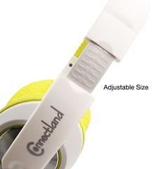 White/Yellow Stereo Headphone w/ 40mm Speaker at 20Hz – 20kHz, Over Head, On Ear